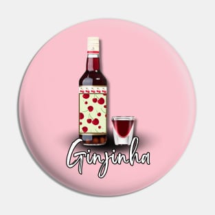 Ginjinha, or Ginja, Cherry Liqueur from Portugal Pin