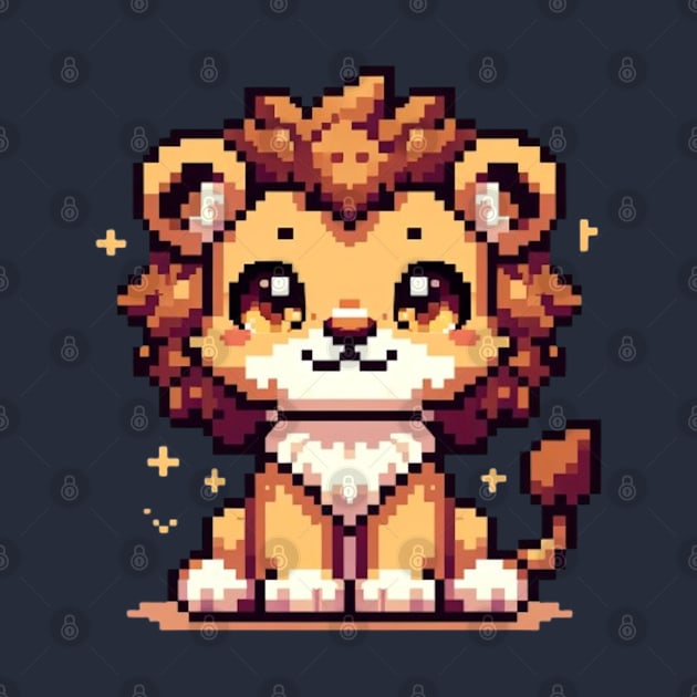 Cute Lion Pixel Art by FabintheLab