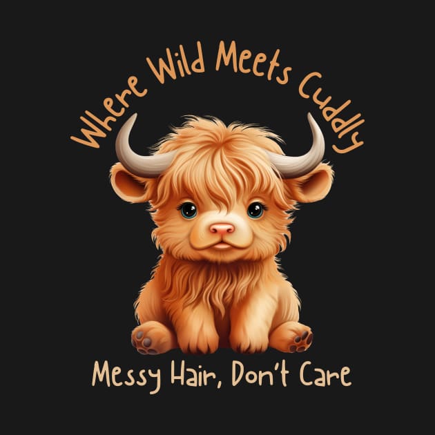 Cute Highland Cow by VikingHeart Designs