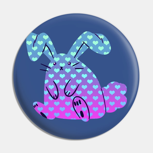 Heart Pattern Bunny Pin by saradaboru