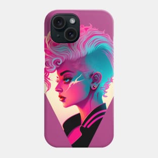 Vaporwave Vapor Girl with Mowhawk Phone Case