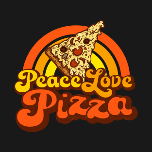 PEACE LOVE PIZZA - Gooey Groovy Pizza T-Shirt