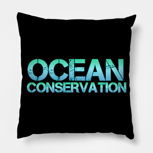 Save the Ocean t-shirt designs Pillow by Coreoceanart