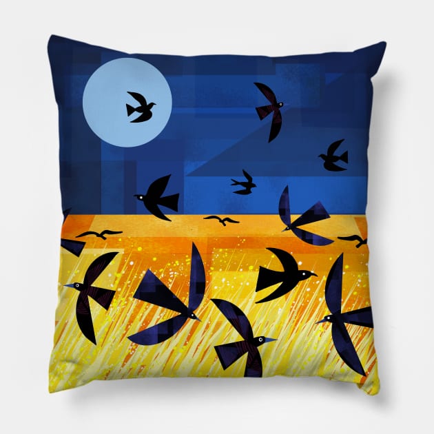 Crows Pillow by Scratch