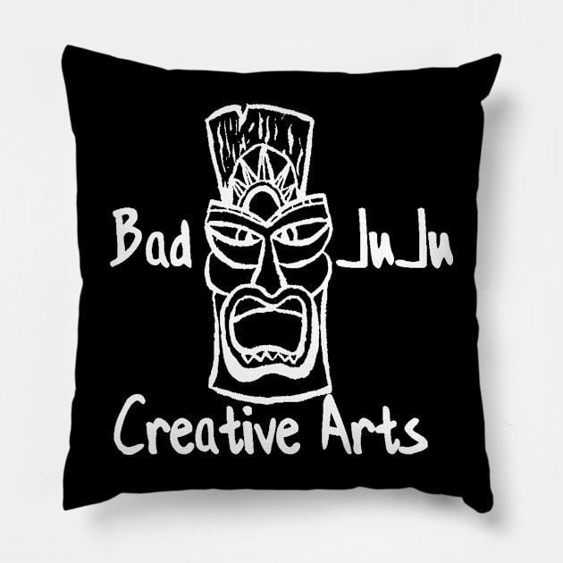 Bad JuJu Creative Arts Black Logo Pillow by Bad JuJu Creative Arts