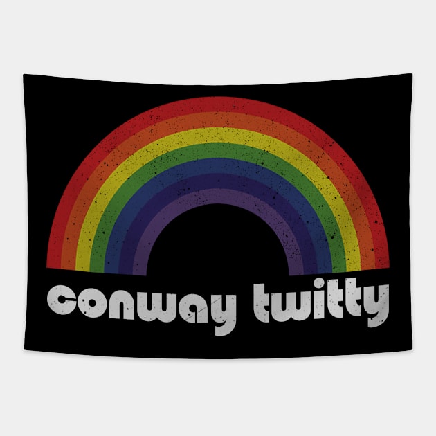 Conway Twitty - Rainbow Vintage Tapestry by Arthadollar