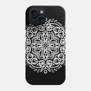 Looping Black and White Mandala Phone Case