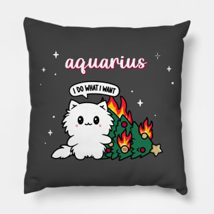 Aquarius Persian Cat Christmas Holiday Pillow