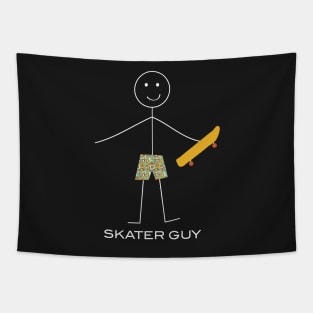 Funny Mens Skateboarding Design Tapestry