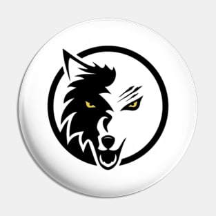 Circular Wolf Head Pin