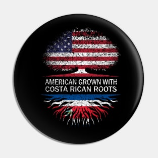 American Grown with Costa Rican Roots USA Flag Pin