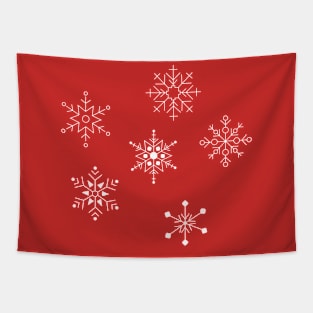 White snowflakes pattern Tapestry