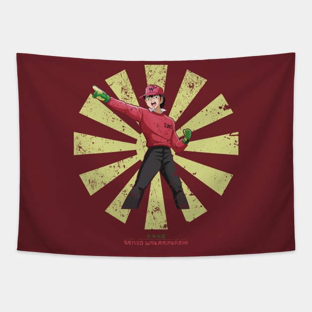 Genzo Wakabayashi Retro Japanase Captain Tsubasa Tapestry by Nova5