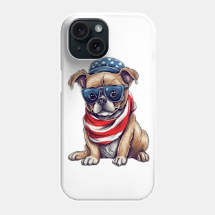 Patriotic Dog, 4th of July Design Phone Case