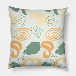 Abstract brush stroke shape with soft yellow background Pillow