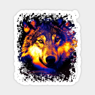 Rainbow mystic Wolf - Your animal guide Magnet