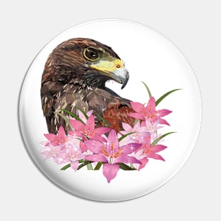 harris hawk Pin