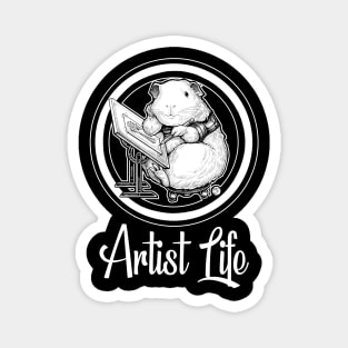 Artist Life - Guinea Pig - White Lettering Magnet