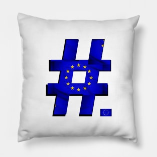 Hashtag Flag - EU - design 2 - with flag icon. Pillow