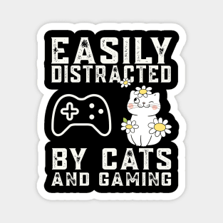 Easily distracted by cats and gaming - Cat and Gaming Magnet