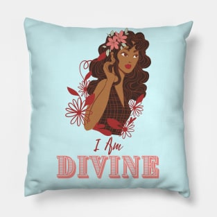 I Am Divine - Brown Girl Beauty Pillow