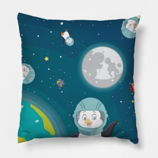 Penguin in space Pillow