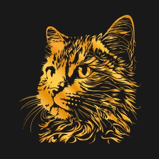 Gold cat, cute face cat with gold colors for cats lovers T-Shirt