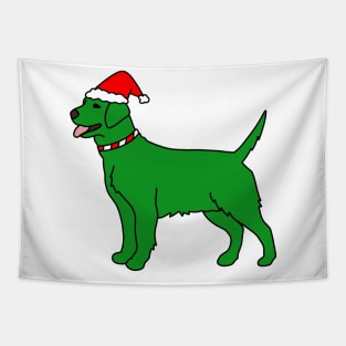 Green Christmas Dog Tapestry