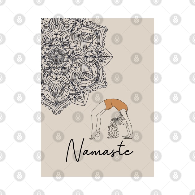 Namaste Mandala Yoga Girl Minimalist by Sierraillustration