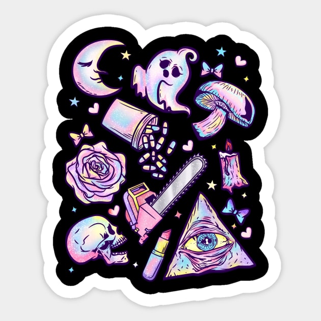 Not Cute Just Psycho - Aesthetic Pastel Goth Gift - Pastel Goth - Sticker