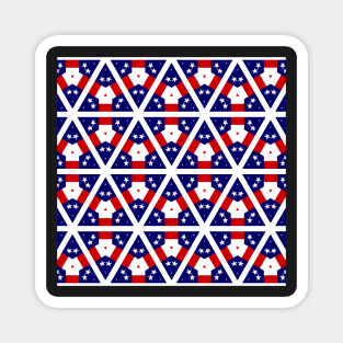 Stars and Stripes Honeycomb Pattern Red White Blue Magnet