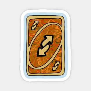 Trippy orange Uno reverse card Magnet