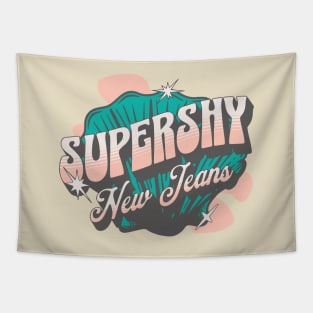 New Jeans Super shy typography pastel bunny tokki | Morcaworks Tapestry