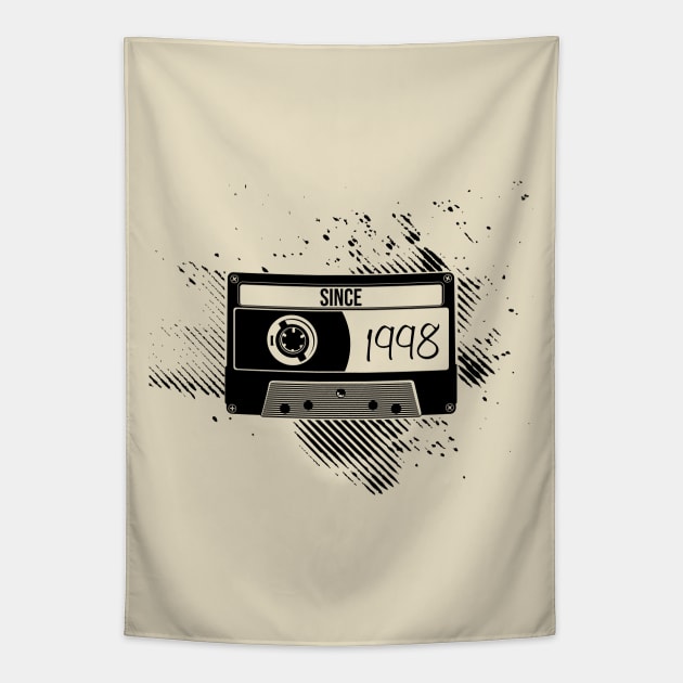 1998s Vintage, 98s Black Cassette Tapestry by Degiab