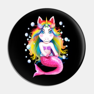 Unicorn Mermaid Rainbow Girls Mermicorn Cute Gift- Pin