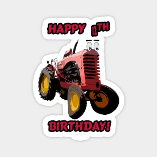 happy 12th birthday tractor design Magnet