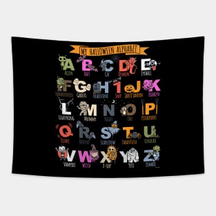 My Spooky Halloween Alphabet Kids Cute Tapestry