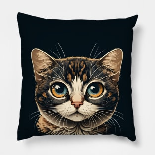 Happy Cat Kitten Lover, Cute Cat Face Pillow