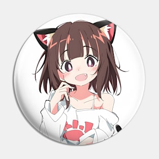 Cat Girl Retro 1990s Style Pin