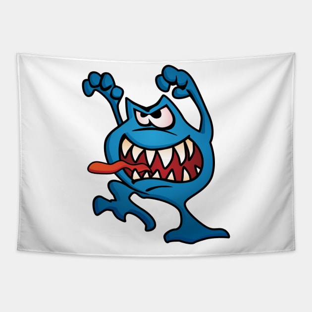 Cartoon Monster Alien Tapestry by hobrath