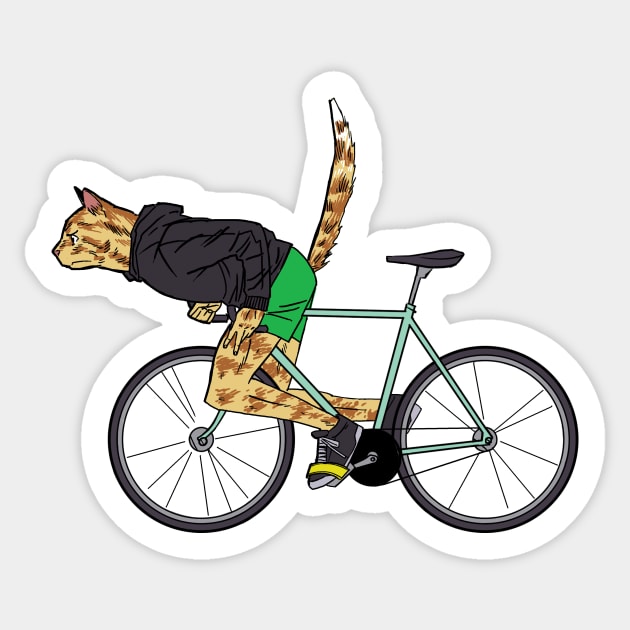 Sticker chat à bicyclette