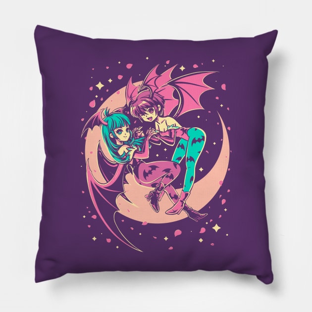 Demon Sisters Pillow by Pixeleyebat