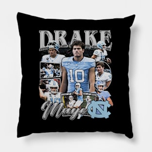 Drake Maye College Vintage Bootleg Pillow