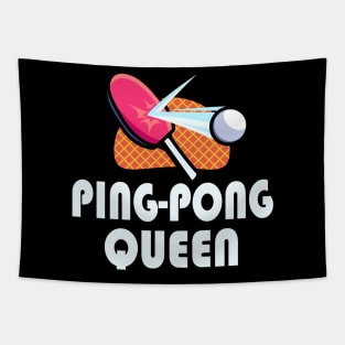 Ping Pong Table Tennis Women Player Tapestry