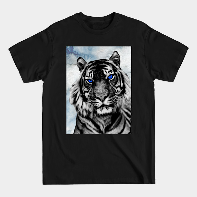 Tiger with Blue Eyes - Tiger Face - T-Shirt