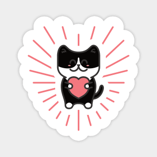 Cute Tuxedo Love Cat Magnet