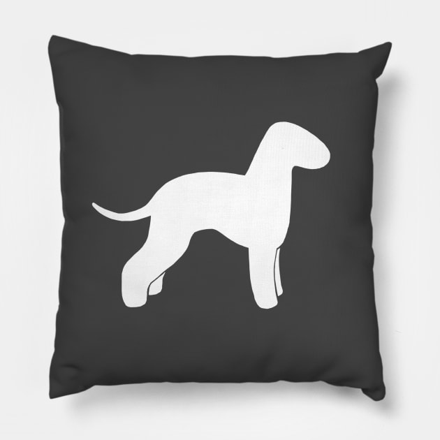 Bedlington Terrier Silhouette Pillow by Coffee Squirrel