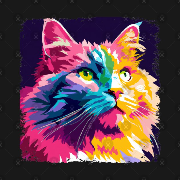 Norwegian Forest Cat Pop Art - Cat Lover Gift by PawPopArt