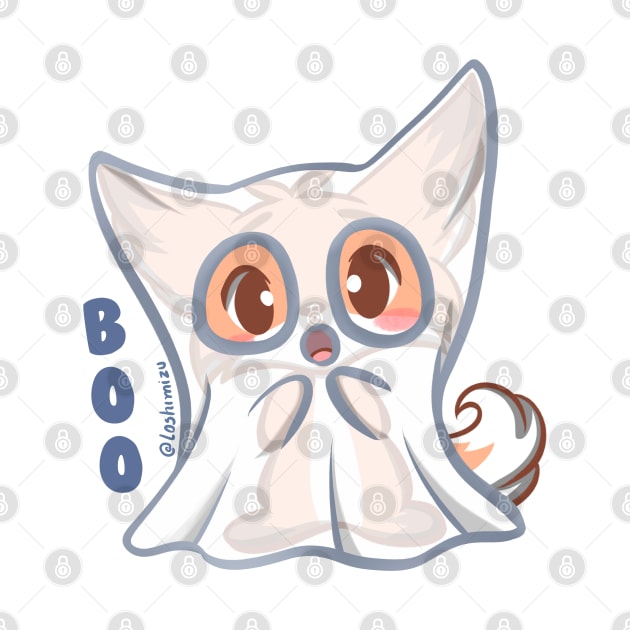 Adorable Ghost costume Fox boo by Kyumotea