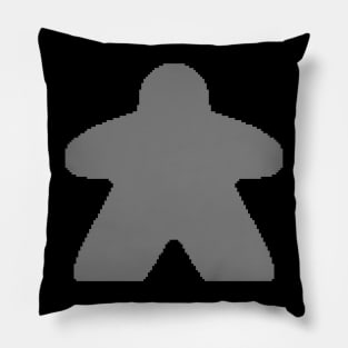 Gray Pixelated Meeple Pillow